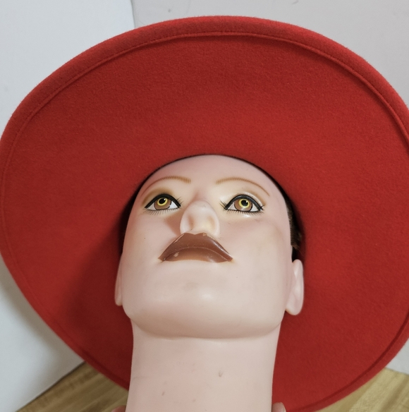 Vtg Chapeau Creations Ruth Kropveld Red Wool Hat NWT Beaded Red Hat Society Lady main image 4
